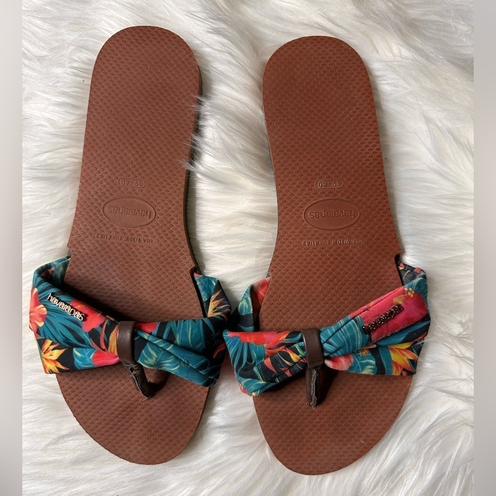 Havaianas Tripocal Print You St Tropez Ribbon Sandals Size 39/40